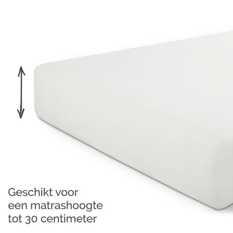 Byrklund - Hoeslaken Katoen - 180x200 cm - Off White