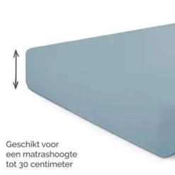 Byrklund - Hoeslaken Katoen - 180x220 cm - Blauw