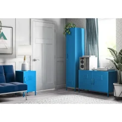 Wandkasten-Novogratz Cache - Wandkast met 2 blauwe metalen deuren
