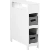 Hoge Kasten-Leen Bakker CACHI - Badkamerkast - Wit - 20 x 70 cm - MDF