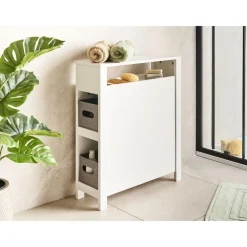 Hoge Kasten-Leen Bakker CACHI - Badkamerkast - Wit - 20 x 70 cm - MDF
