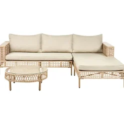Loungesets-Leen Bakker CALASETTA - Loungeset 4-zits - Beige - Linkszijdig - PE rotan