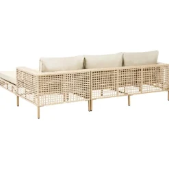 Loungesets-Leen Bakker CALASETTA - Loungeset 4-zits - Beige - Linkszijdig - PE rotan