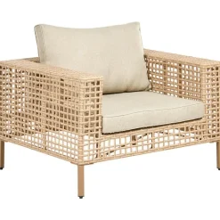 Loungesets-Leen Bakker CALASETTA - Loungeset 4-zits - Beige - Linkszijdig - PE rotan
