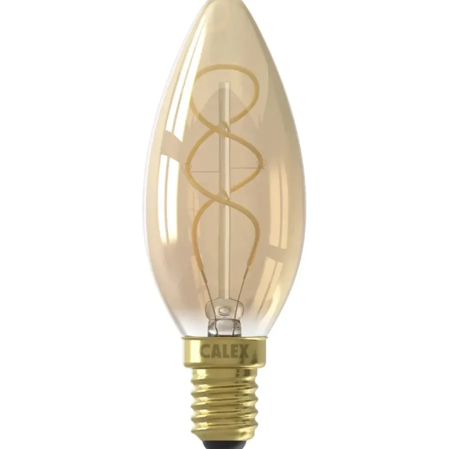 Lichtbronnen-Calex LED kaarslamp - goudkleur - E14 - 2,5W - 136LM - dimbaar