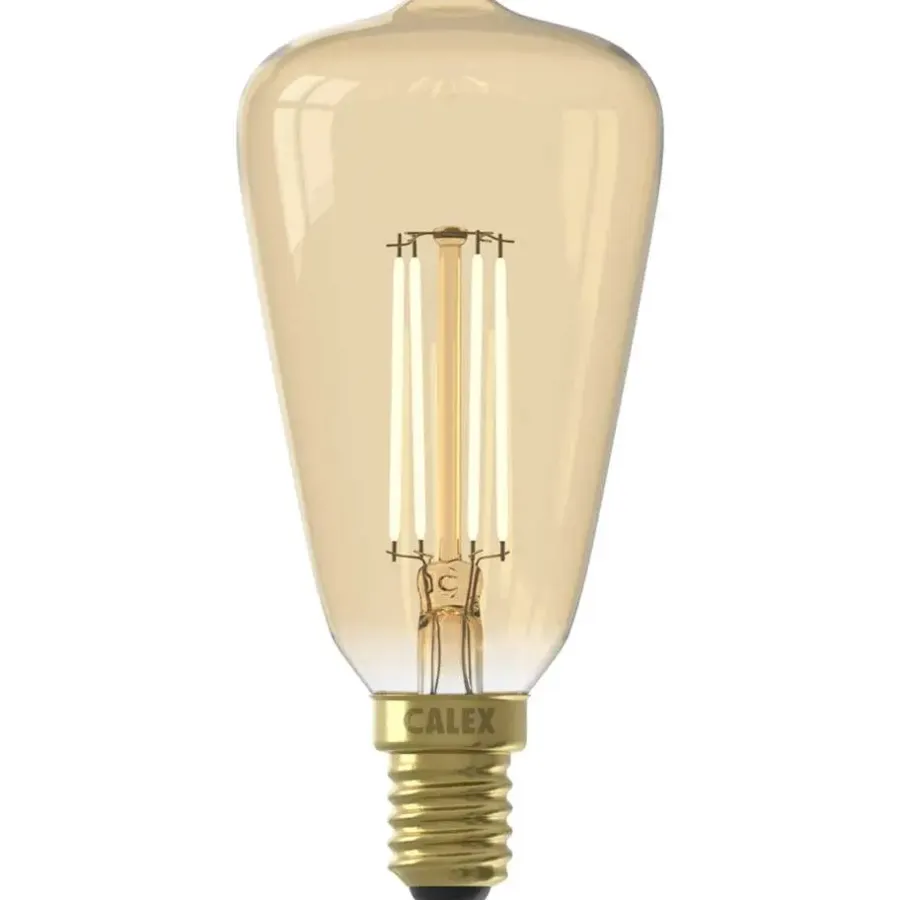 Lichtbronnen-Calex LED rustieklamp - goudkleur - E14 - 3,5W - 250ML - dimbaar