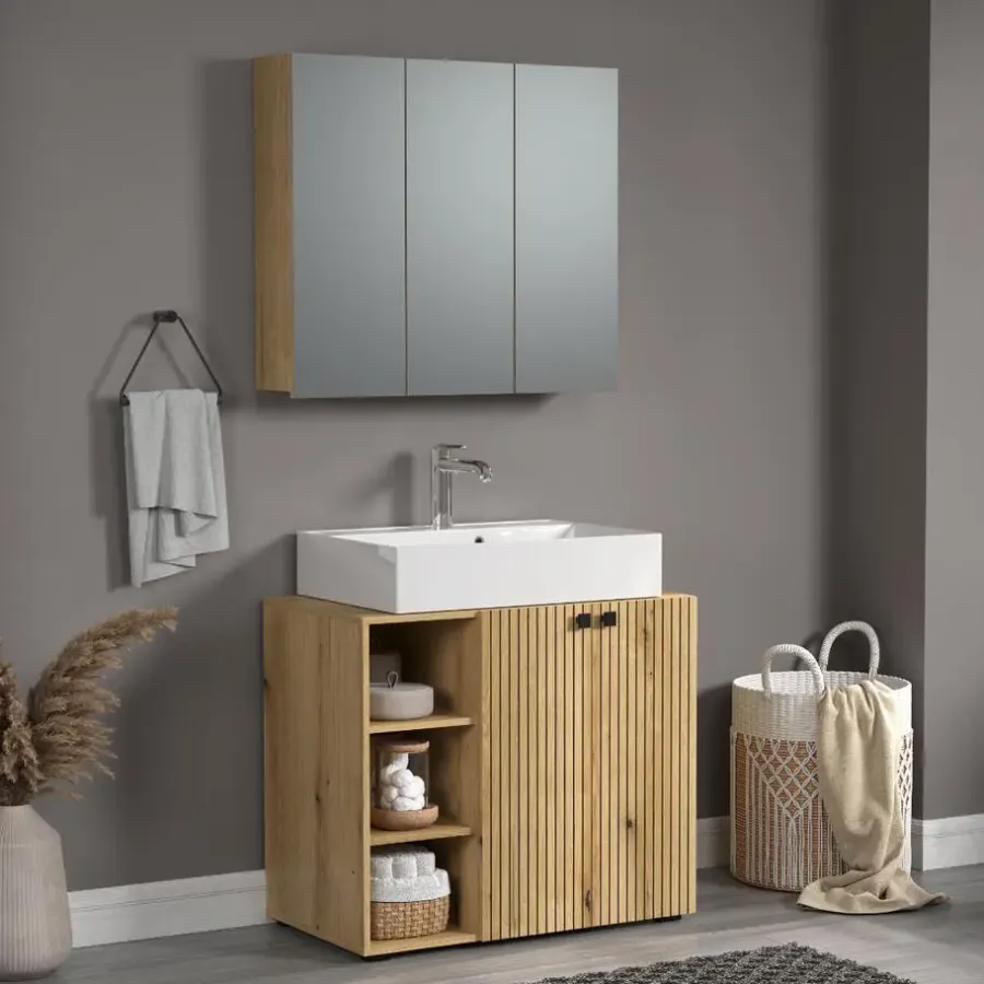 Spiegelkasten-Calicosy - Badkamerkast met spiegel PUREBLISS - 20x90x80 cm
