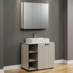 Spiegelkasten-Calicosy - Badkamerkast met spiegel PUREBLISS - 20x90x80 cm