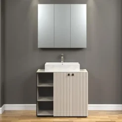 Spiegelkasten-Calicosy - Badkamerkast met spiegel PUREBLISS - 20x90x80 cm