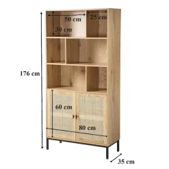 Boekenkasten|Boekenkasten-Calicosy - Boekenkast JAYA - 175x80x35 cm