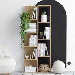 Boekenkasten|Boekenkasten-Calicosy - Boekenkast LILY - Bruin - 150x60x18 cm