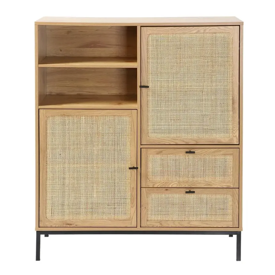 Buffetkasten-Calicosy - Buffetkast JAYA - Licht hout - 120x100x40 cm