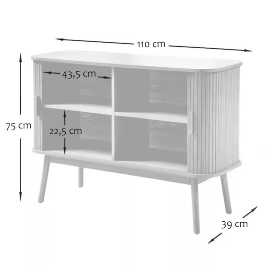 Dressoirs-Calicosy - Dressoir ERNEST - Licht hout - 75x110x39 cm