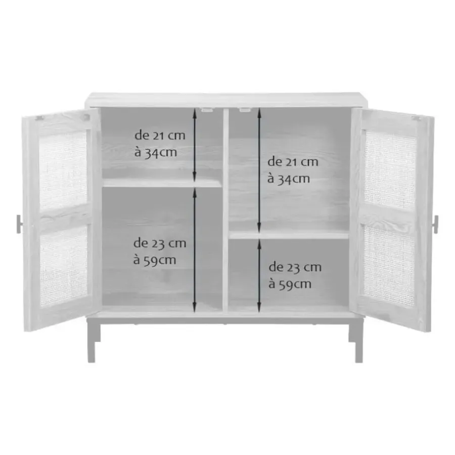 Calicosy - Dressoir JAYA - Licht hout - 75x80x35 cm