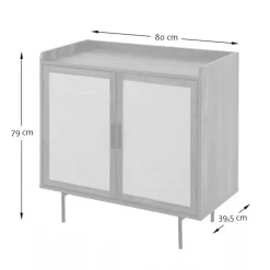 Dressoirs-Calicosy - Dressoir JETSON - Donker hout - 79x80x39,5 cm