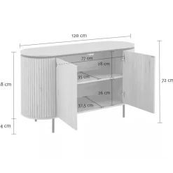 Dressoirs-Calicosy - Dressoir MALAGA - Licht hout - 72x120x40 cm