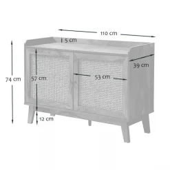Dressoirs-Calicosy - Dressoir PALMO - Licht hout - 74.5x110x39 cm