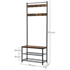 Kapstokken-Calicosy - Garderobe - Donker hout - 175x70x32,5 cm