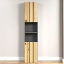 Hoge Kasten-Calicosy - Geribbelde badkamerkolom PUREBLISS - 15x122x44,5 cm