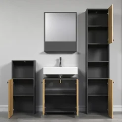 Hoge Kasten-Calicosy - Geribbelde badkamerkolom PUREBLISS - 15x122x44,5 cm
