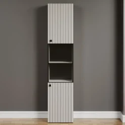 Hoge Kasten-Calicosy - Geribbelde badkamerkolom PUREBLISS - 15x122x44,5 cm