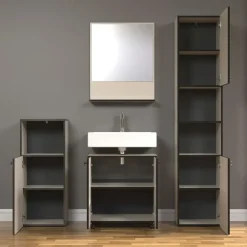 Hoge Kasten-Calicosy - Geribbelde badkamerkolom PUREBLISS - 15x122x44,5 cm