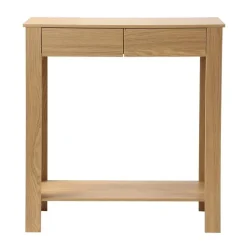 Sidetables-Calicosy - Hoge console met 2 lades in eiken decor - Licht hout - 29x79x86,5 cm