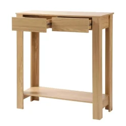 Sidetables-Calicosy - Hoge console met 2 lades in eiken decor - Licht hout - 29x79x86,5 cm