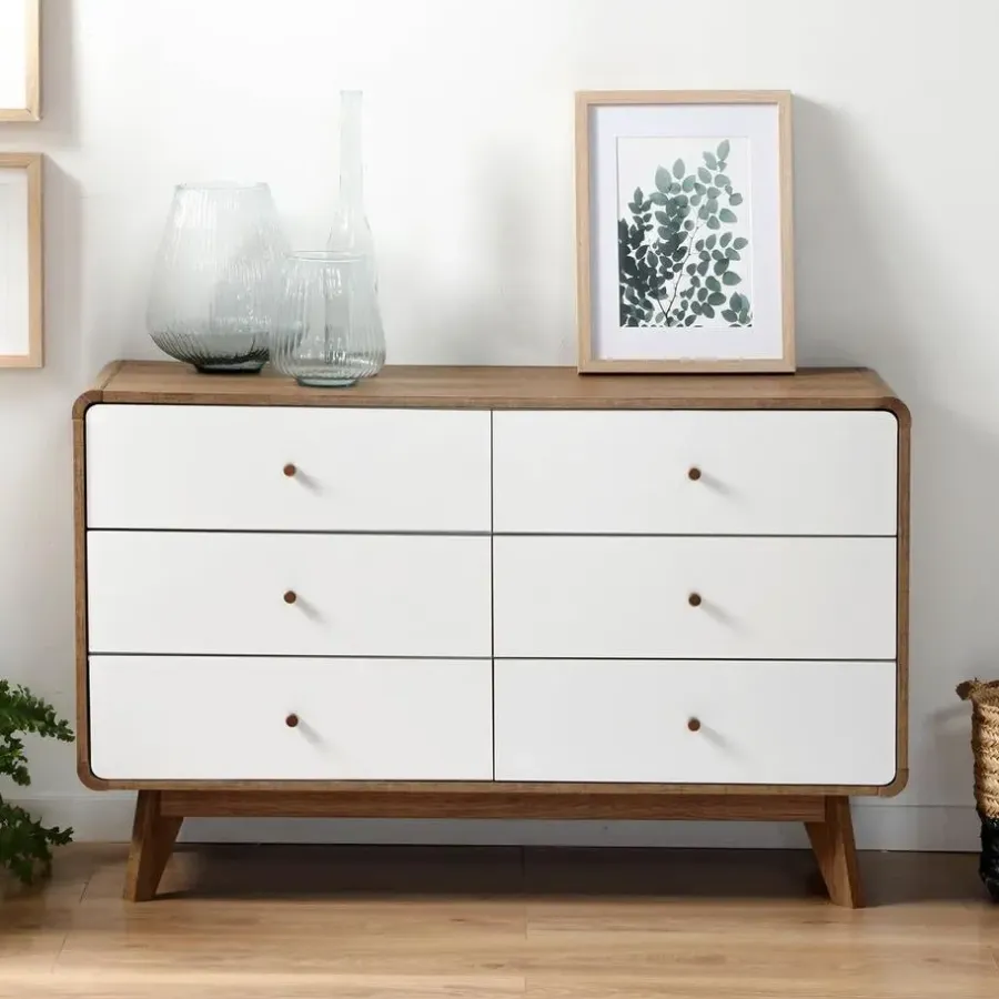 Ladekasten|Ladekasten-Calicosy - Ladekast ALBURA - Donker hout - 75.5x120x39 cm