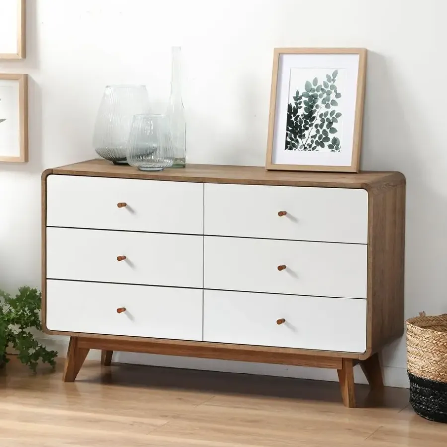 Ladekasten|Ladekasten-Calicosy - Ladekast ALBURA - Donker hout - 75.5x120x39 cm