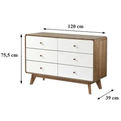 Ladekasten|Ladekasten-Calicosy - Ladekast ALBURA - Donker hout - 75.5x120x39 cm