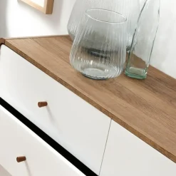 Ladekasten|Ladekasten-Calicosy - Ladekast ALBURA - Donker hout - 75.5x120x39 cm