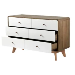 Ladekasten|Ladekasten-Calicosy - Ladekast ALBURA - Donker hout - 75.5x120x39 cm