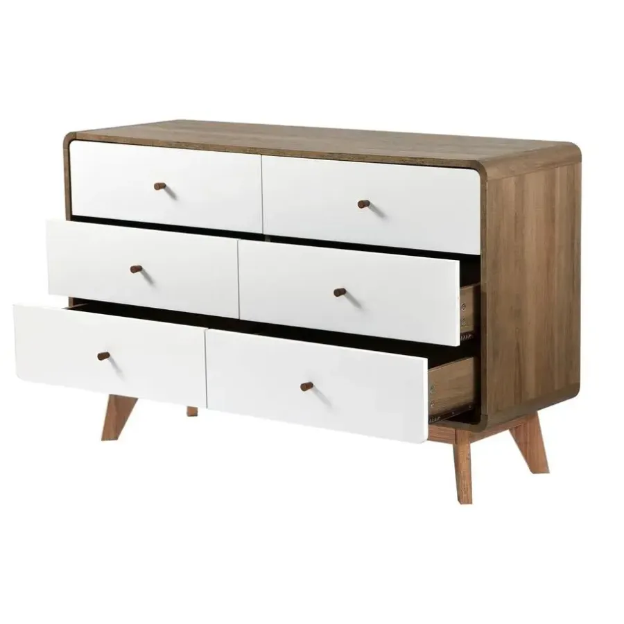 Ladekasten|Ladekasten-Calicosy - Ladekast ALBURA - Donker hout - 75.5x120x39 cm