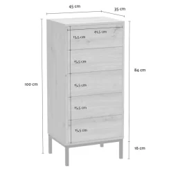 Ladekasten|Ladekasten-Calicosy - Ladekast LENNY - Licht hout - 100x45x38 cm