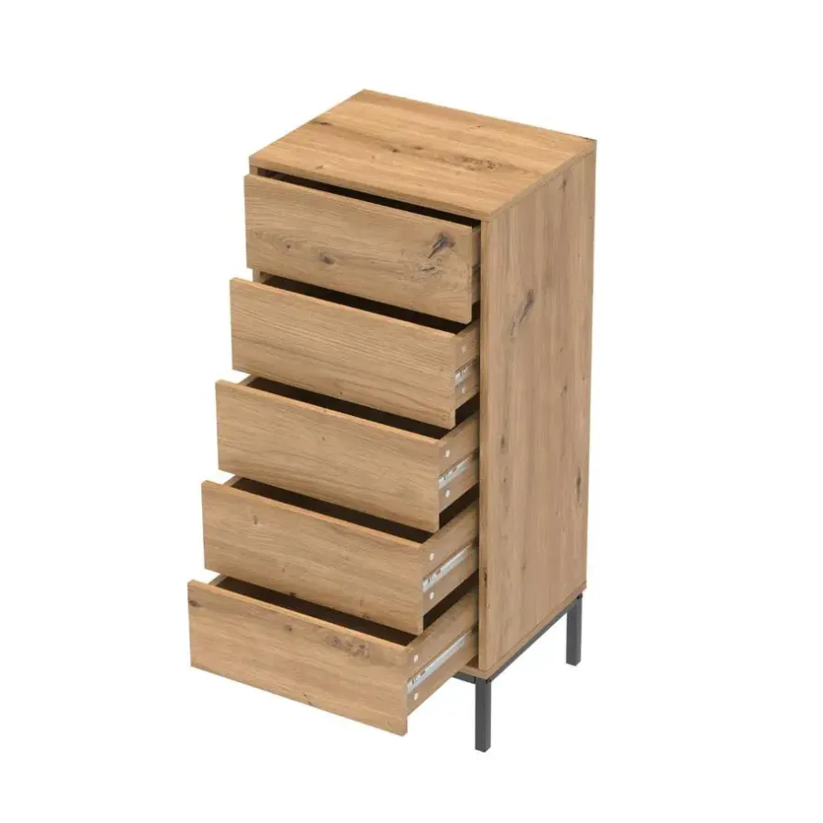 Ladekasten|Ladekasten-Calicosy - Ladekast LENNY - Licht hout - 100x45x38 cm