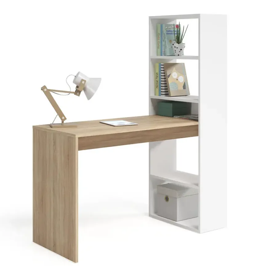 Bureaus-Calicosy - Omkeerbaar - Licht eiken / wit - 144x120x53 cm