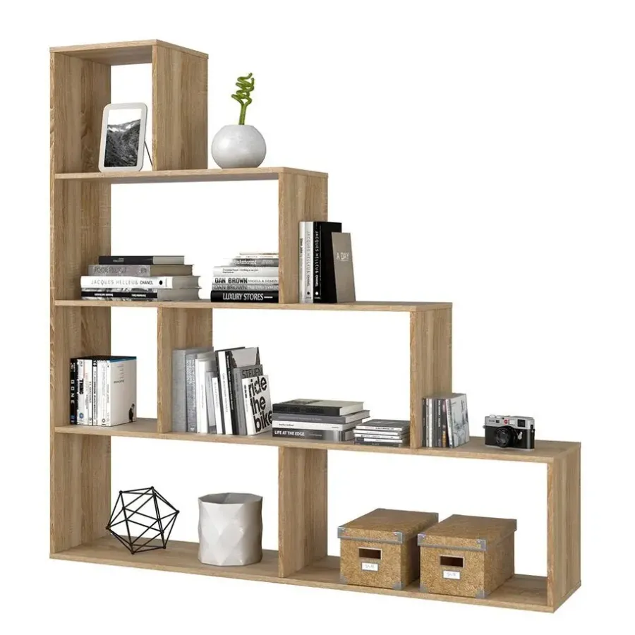 Boekenkasten|Boekenkasten-Calicosy - Opbergkast - Licht eiken - 145x145x29 cm