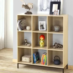 Boekenkasten|Boekenkasten-Calicosy - Opbergplank - Licht hout - 103.3x93.5x29.8 cm