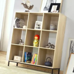 Boekenkasten|Boekenkasten-Calicosy - Opbergplank - Licht hout - 103.3x93.5x29.8 cm