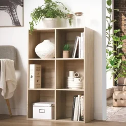 Boekenkasten|Boekenkasten-Calicosy - Opbergplank - Licht hout - 91.5x61.5x29.5 cm