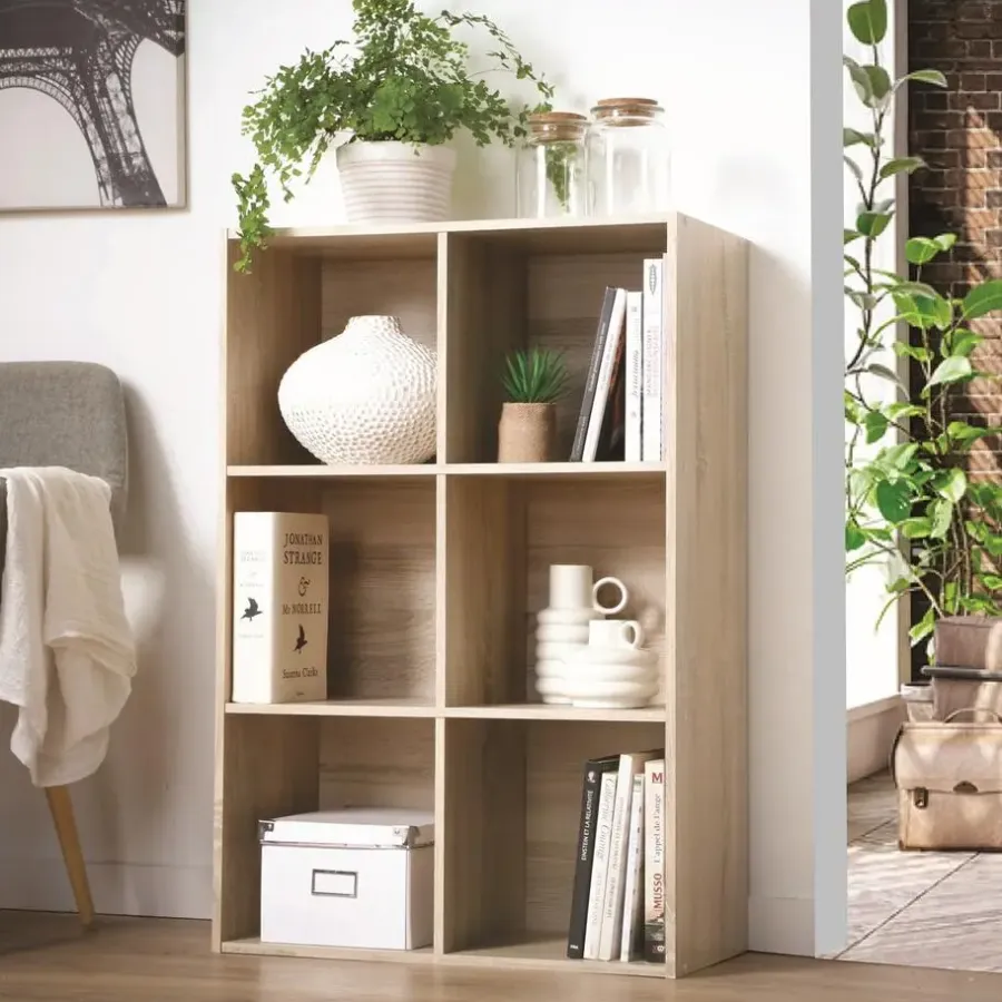 Boekenkasten|Boekenkasten-Calicosy - Opbergplank - Licht hout - 91.5x61.5x29.5 cm
