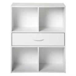 Boekenkasten|Boekenkasten-Calicosy - Opbergplank met 4 compartimenten - 29,5x62x80 cm