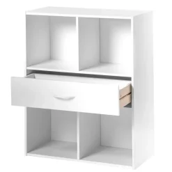 Boekenkasten|Boekenkasten-Calicosy - Opbergplank met 4 compartimenten - 29,5x62x80 cm