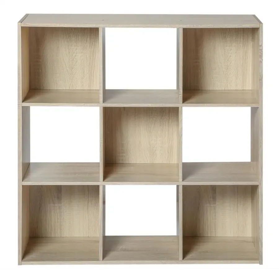 Boekenkasten|Boekenkasten-Calicosy - Opbergrek - Licht hout - 92.5x92.5x29.5 cm