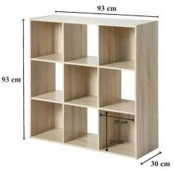 Boekenkasten|Boekenkasten-Calicosy - Opbergrek - Licht hout - 92.5x92.5x29.5 cm