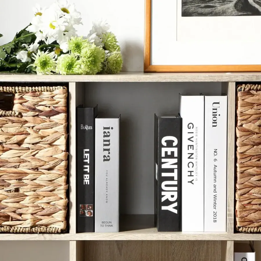 Boekenkasten|Boekenkasten-Calicosy - Opbergrek - Licht hout - 92.5x92.5x29.5 cm