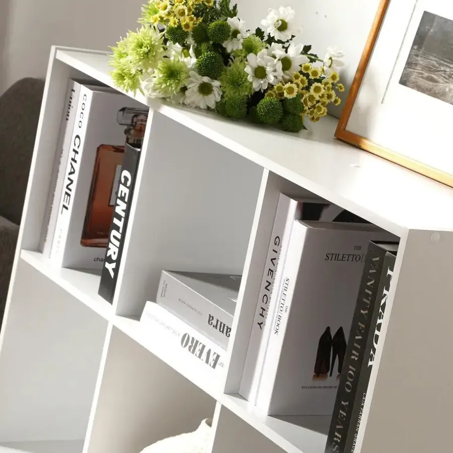 Boekenkasten|Boekenkasten-Calicosy - Opbergrek - Wit - 92.5x92.5x29.5 cm
