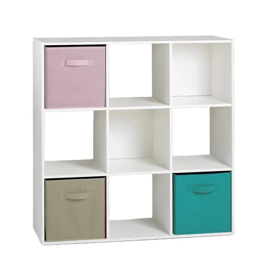 Boekenkasten|Boekenkasten-Calicosy - Opbergrek - Wit - 92.5x92.5x29.5 cm