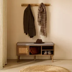 Schoenenkasten-Calicosy - PALMO Bank - B100 cm - Licht hout 100 cmx39 cmx49 cm